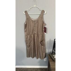 NEW Vintage Linda Lori NY Sleeveless Half Button Down Dress Pockets Size XL